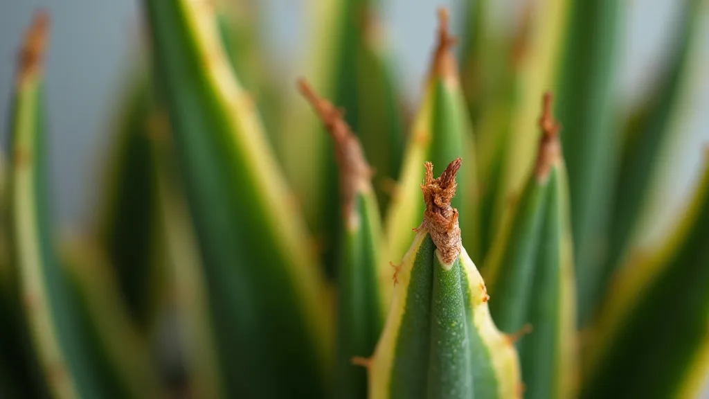 Houseplant with brown crispy leaf tips